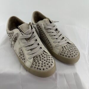 Studded Low Top Sneakers, Rockstar Style, Neutral Color, Casual Shoes